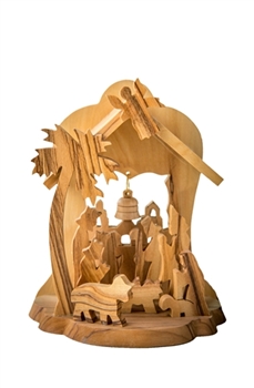 Wooden Grotto | Christmas Grotto | Olive Wood Carved Figures & Wooden ...